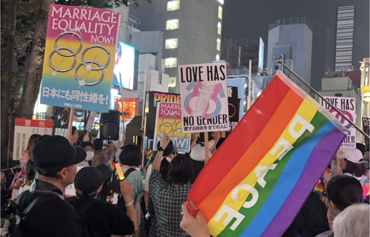 日本东京街头集会呼吁婚姻平权 民调超七成支持同性婚姻仍待修法
